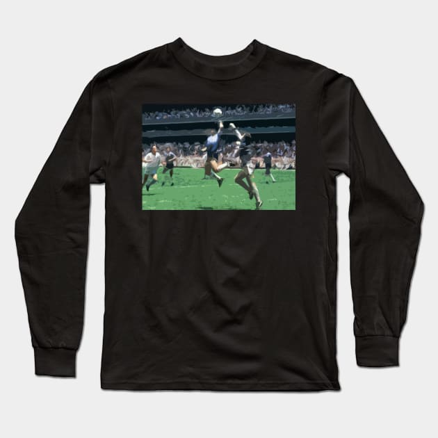 Mano de Dios Maradona Long Sleeve T-Shirt by ArianJacobs